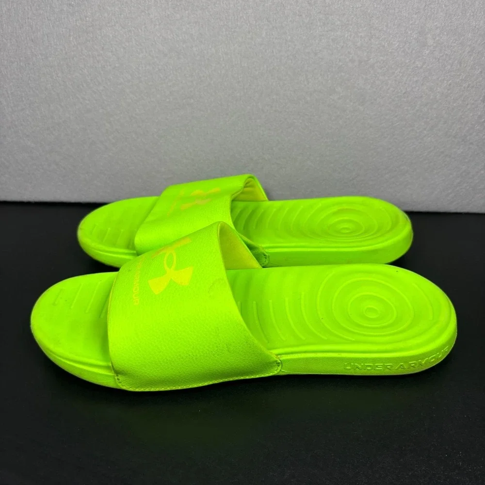 Under Armour Ansa Fixed Men's Slide Sandals Size 9 Neon Hyper Green 3023761-300